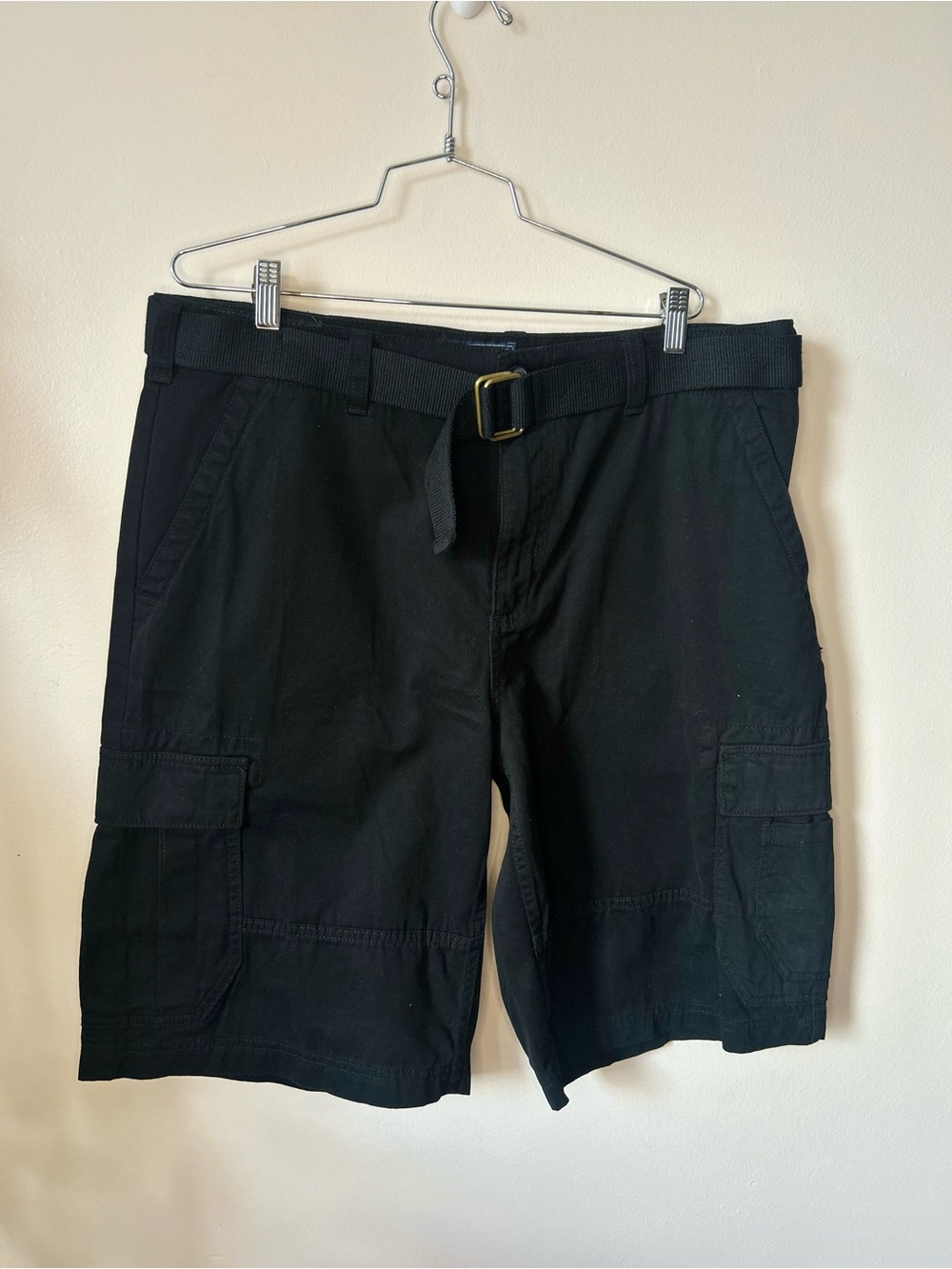 American Rag Black Cargo Shorts with Webbing Belt
